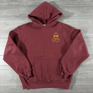 Dancemakers Maroon Graphic Hoodie Sweatshirt DM Logo Cartoon Print